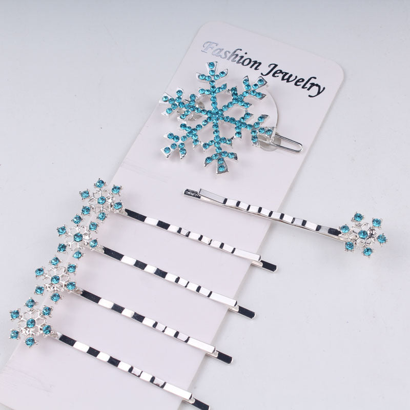 Frozen Elsa Snow Flakes Premium Hair Clips