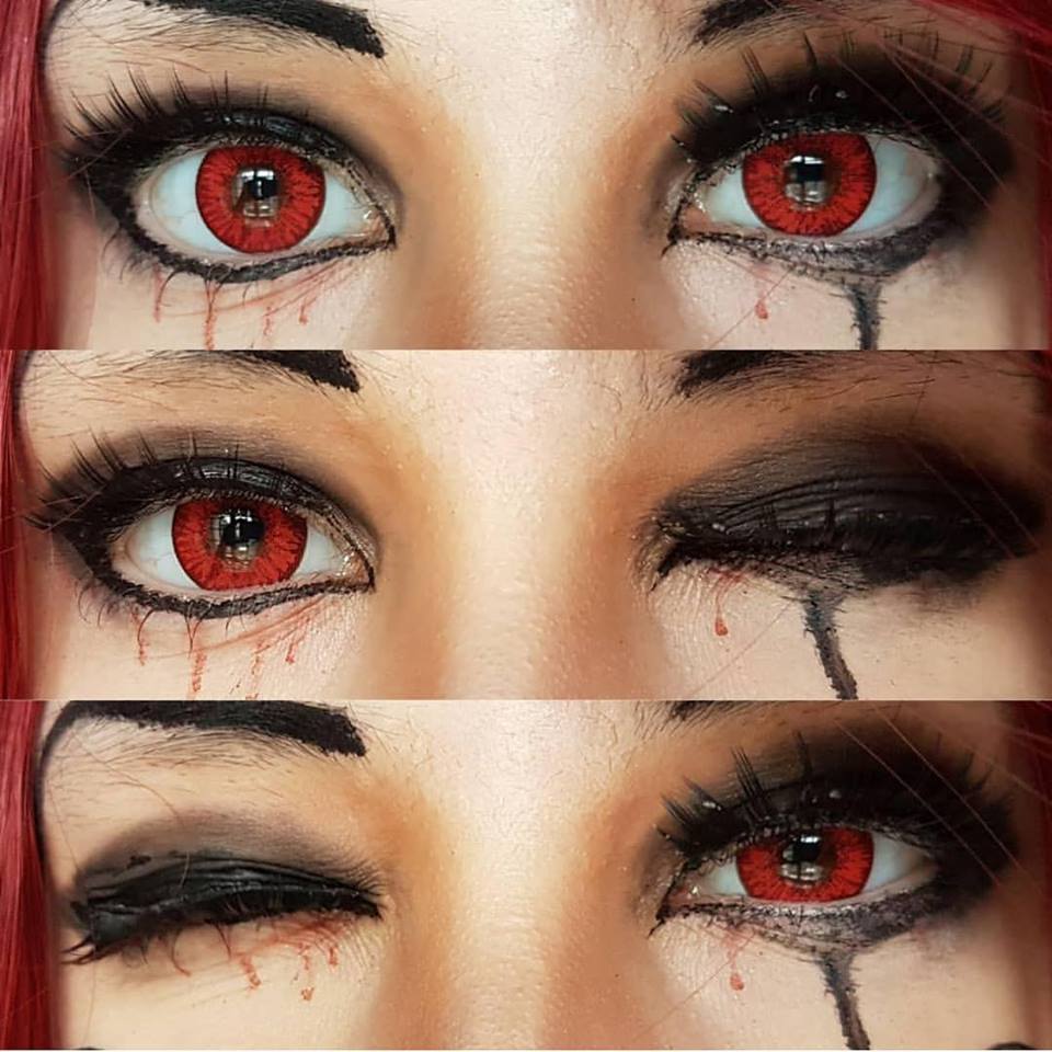 Lentillas de cosplay de Kurumi Tokisaki (rojo y ojo de reloj)