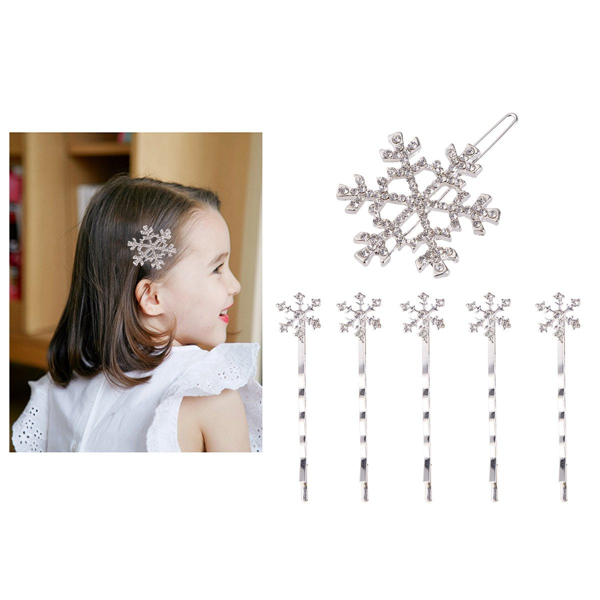 Frozen Elsa Snow Flakes Premium Hair Clips