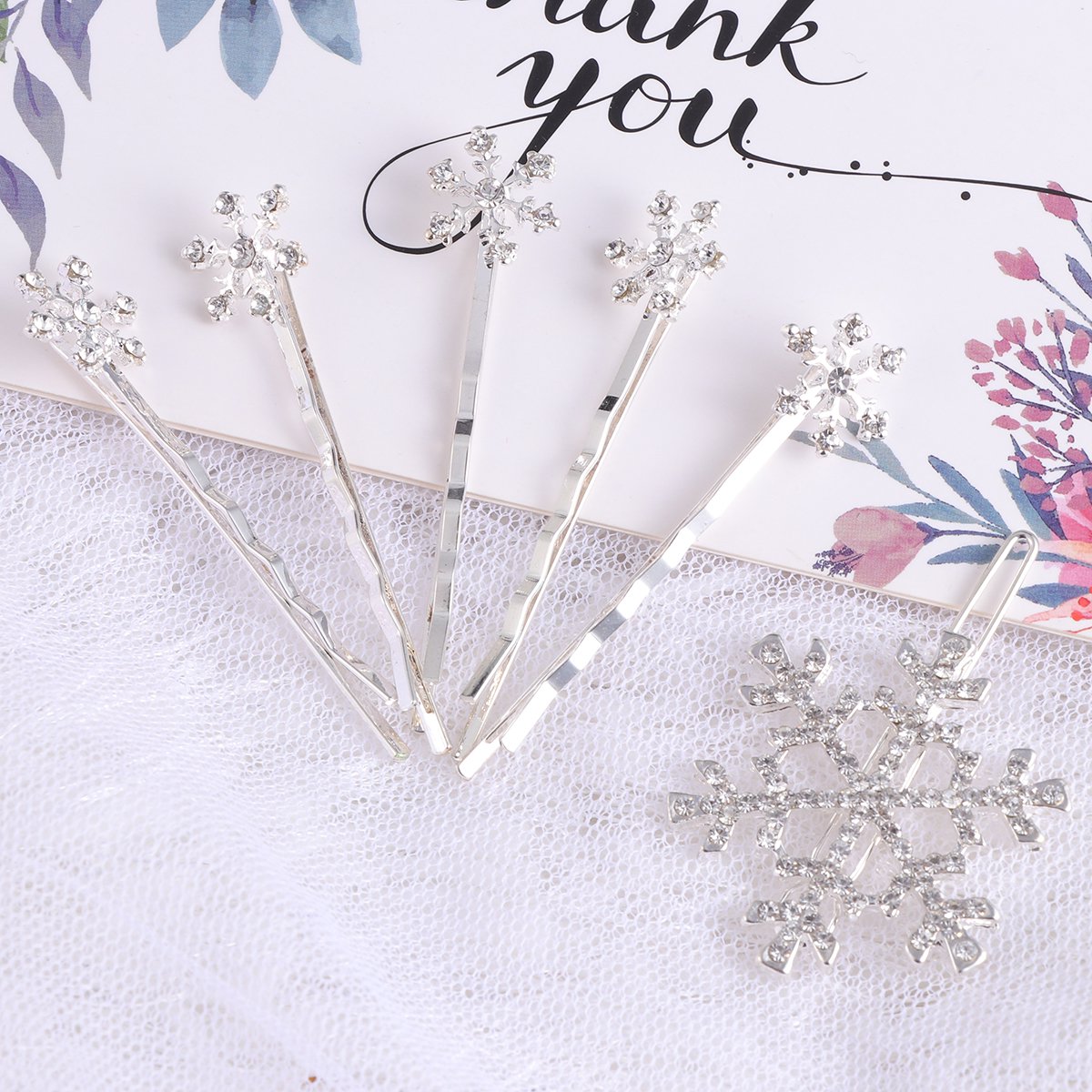 Frozen Elsa Snow Flakes Premium Hair Clips