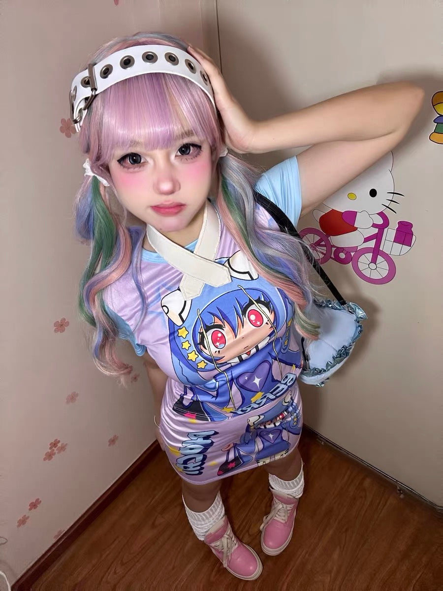 Rainbow Lollipop Long Wavy Lolita Hair Wig