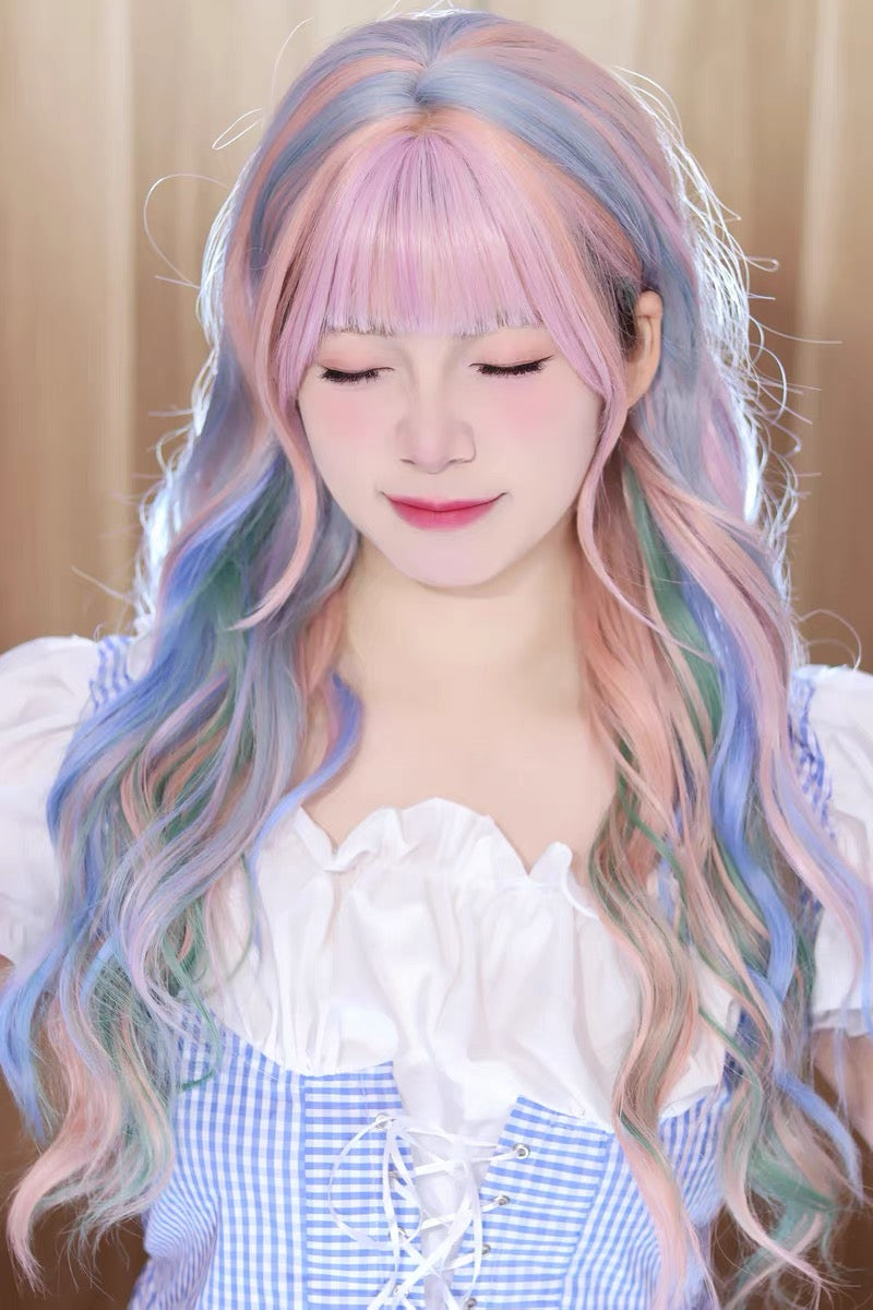 Rainbow Lollipop Long Wavy Lolita Hair Wig