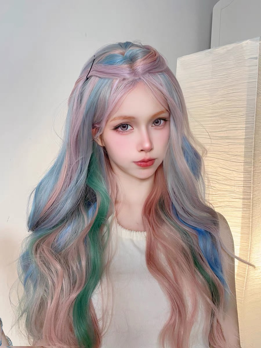 Rainbow Lollipop Long Wavy Lolita Hair Wig