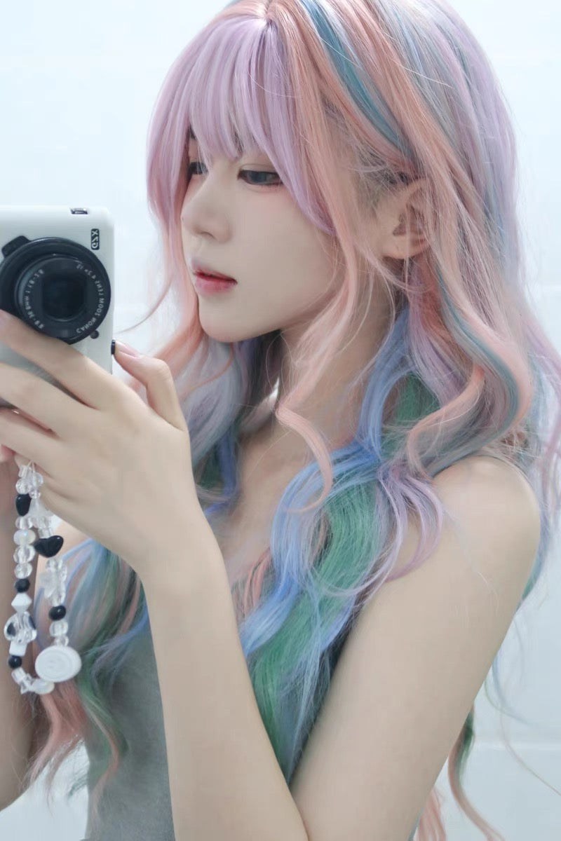 Rainbow Lollipop Long Wavy Lolita Hair Wig