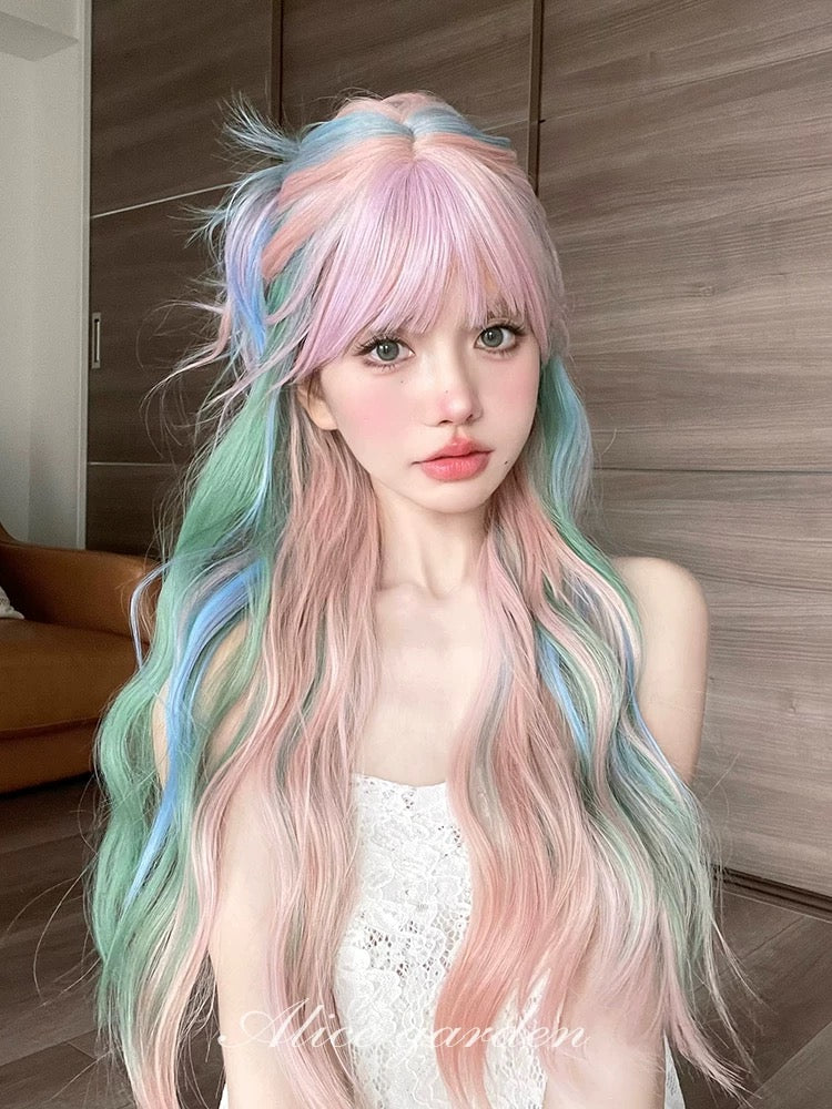 Rainbow Lollipop Long Wavy Lolita Hair Wig