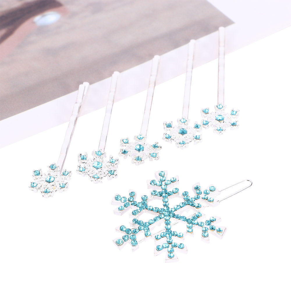 Frozen Elsa Snow Flakes Premium Hair Clips