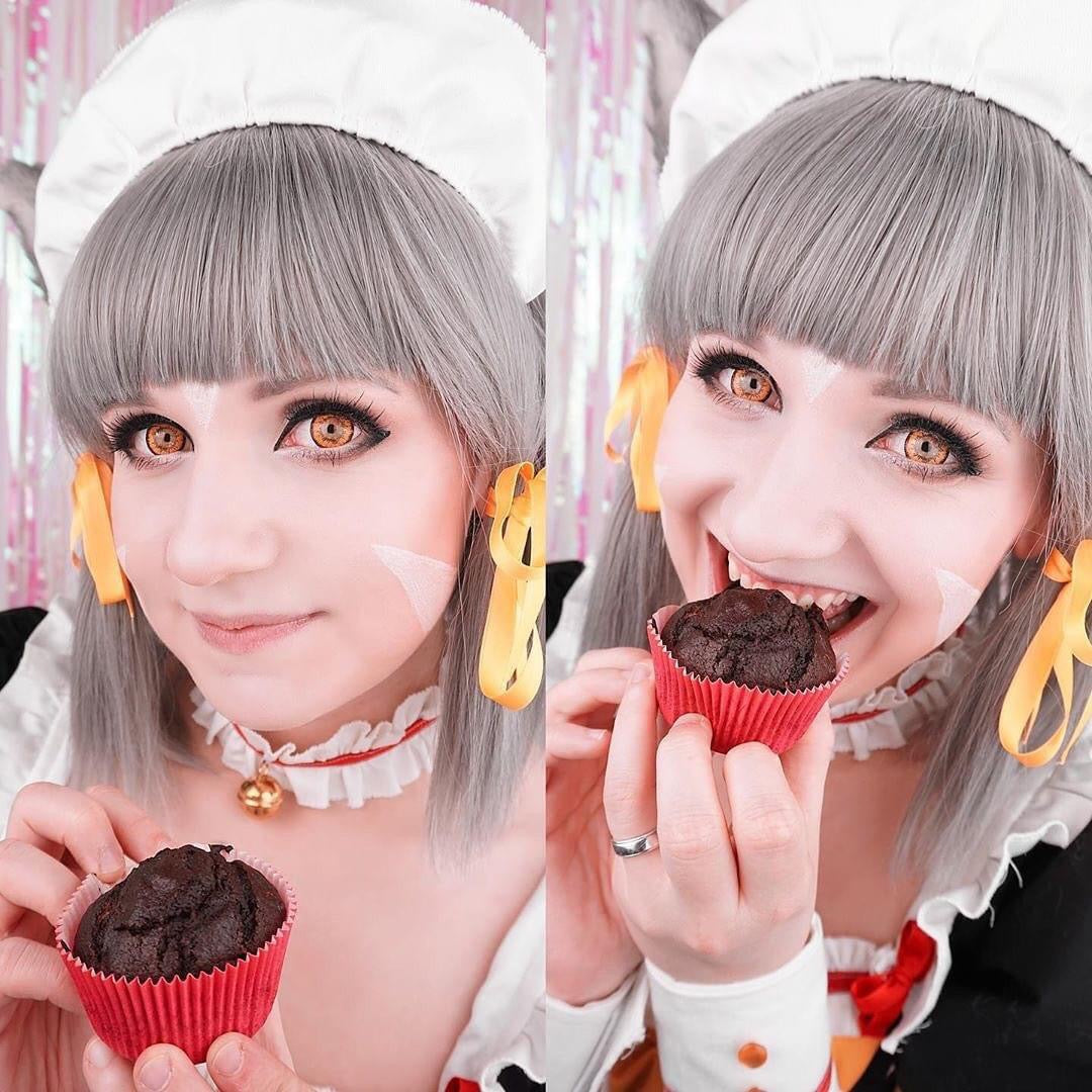 Vivid Brilliant Orange Cosplay Contacts Bright cosplayer customer