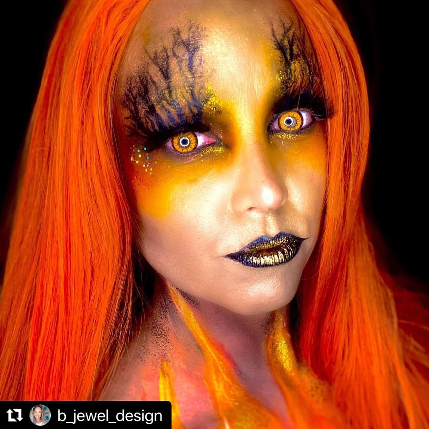 Vivid Brilliant Orange Cosplay Contacts Bright cosplayer sfx