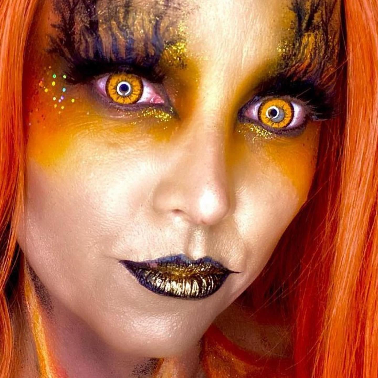 Vivid Brilliant Orange Cosplay Contacts Bright cosplayer sfx