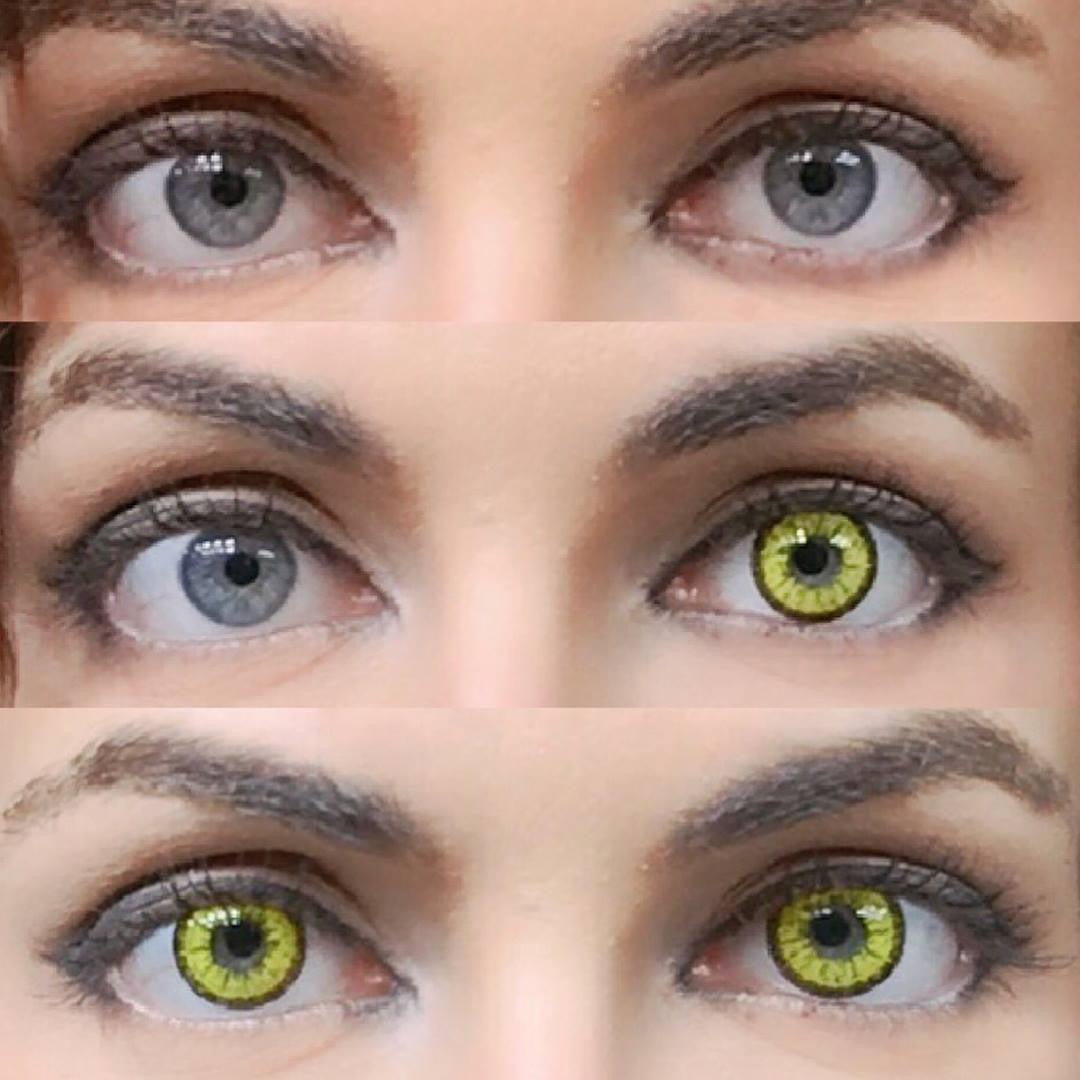 Vivid Brilliant Yellow Cosplay Contacts sfx close up