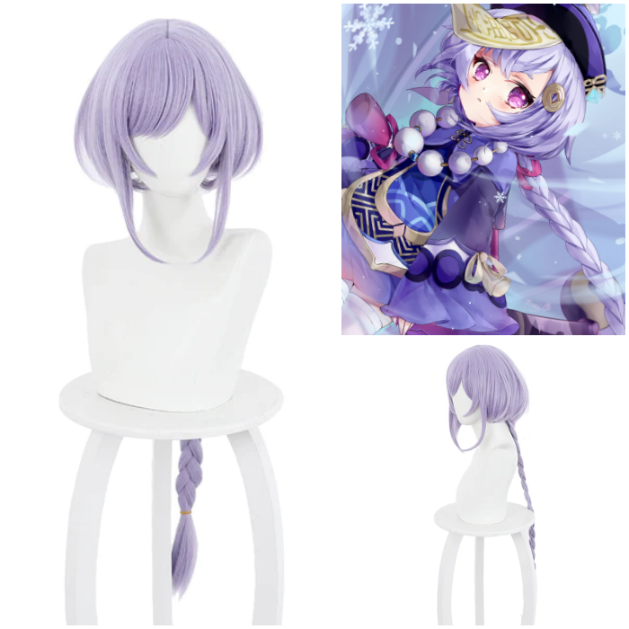 Genshin Impact - Peluca de pelo Qiqi Cosplay