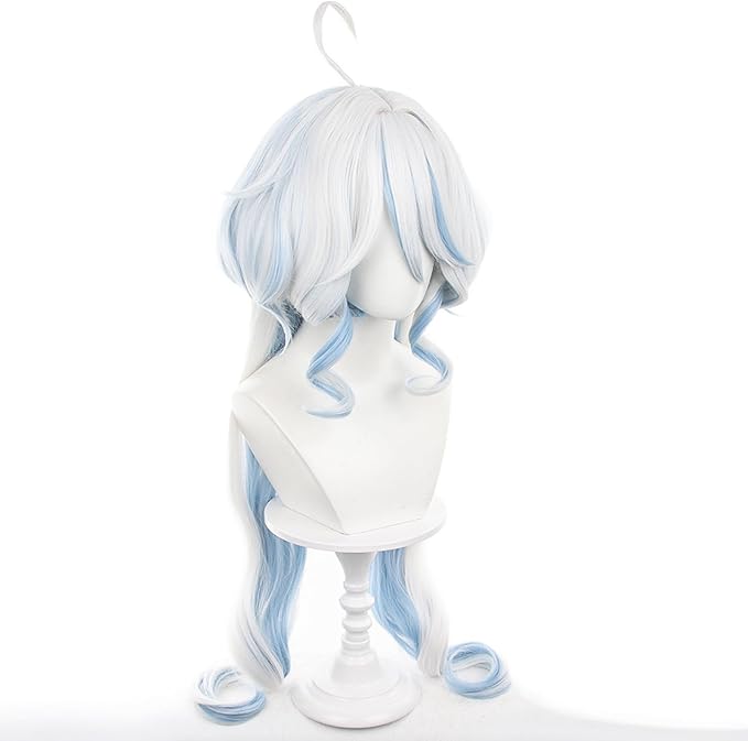 Genshin Impact-Peluca de pelo Keqing Cosplay