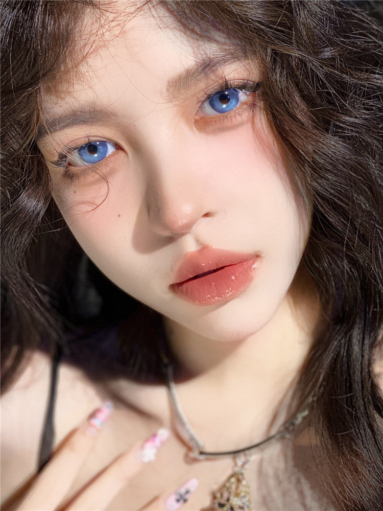 natural Blue color Contact Lenses good coverage 2