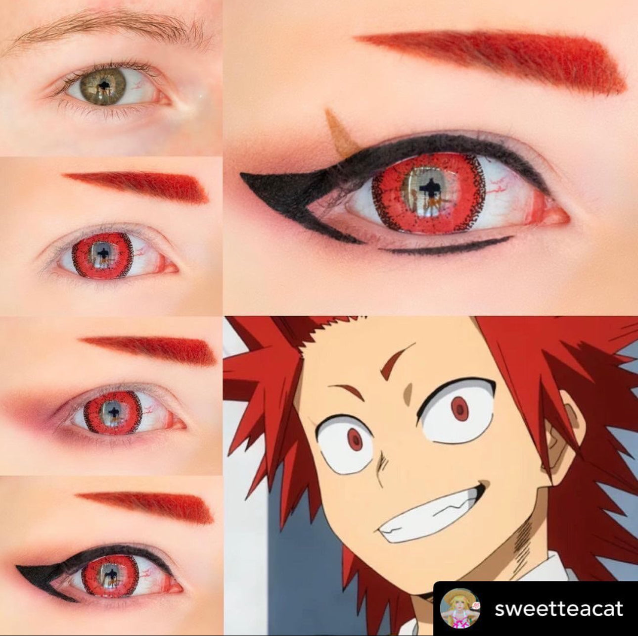 vivid brilliant red color cosplay contacts close up lenses 5