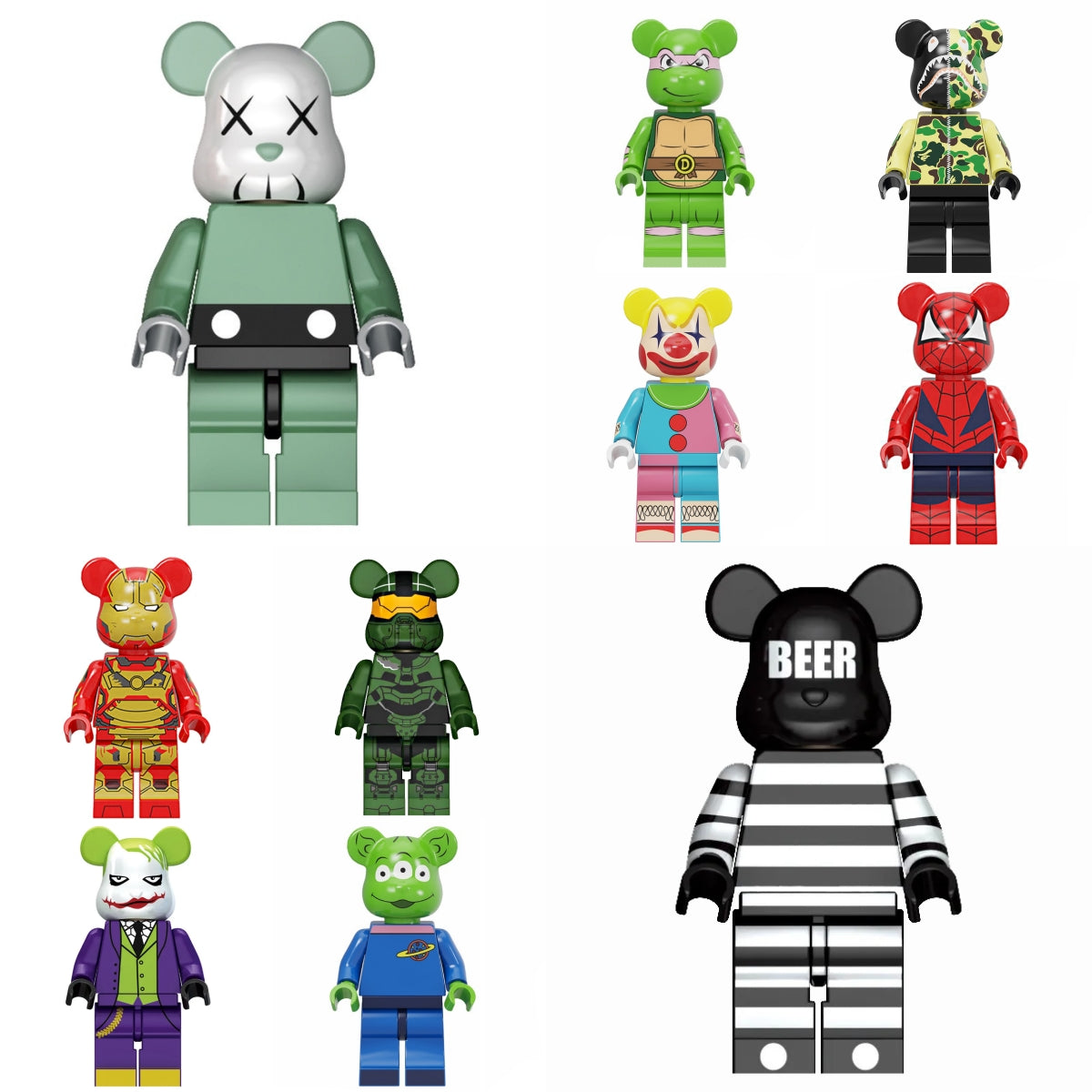Bloques de construcción de minifiguras Lego de la colección Bearbrick