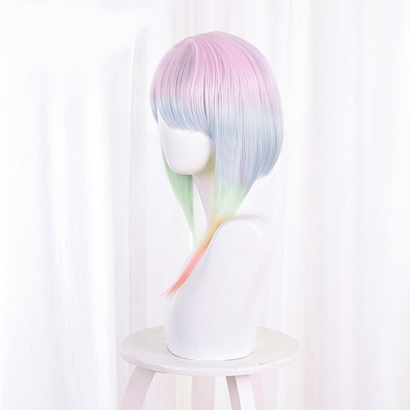 Cyberpunk- Peluca de cosplay Lucy Hair Rainbow Ombre