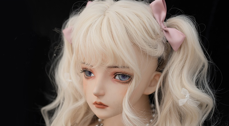 Peluca de pelo natural ondulado largo rubio suave de 65 cm con flequillo