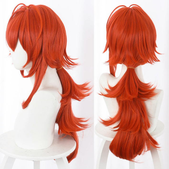 Genshin Impact- Diluc Ragnvindr Cosplay Wig