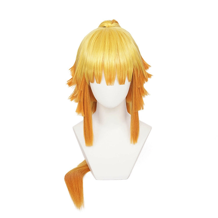 Demon Slayer-Peluca de cosplay femenina Zenitsu Agatsuma