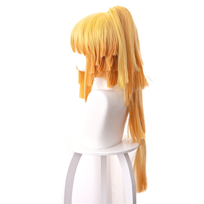 Demon Slayer-Peluca de cosplay femenina Zenitsu Agatsuma