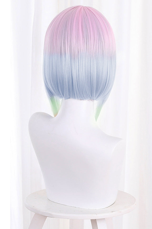 Cyberpunk- Peluca de cosplay Lucy Hair Rainbow Ombre