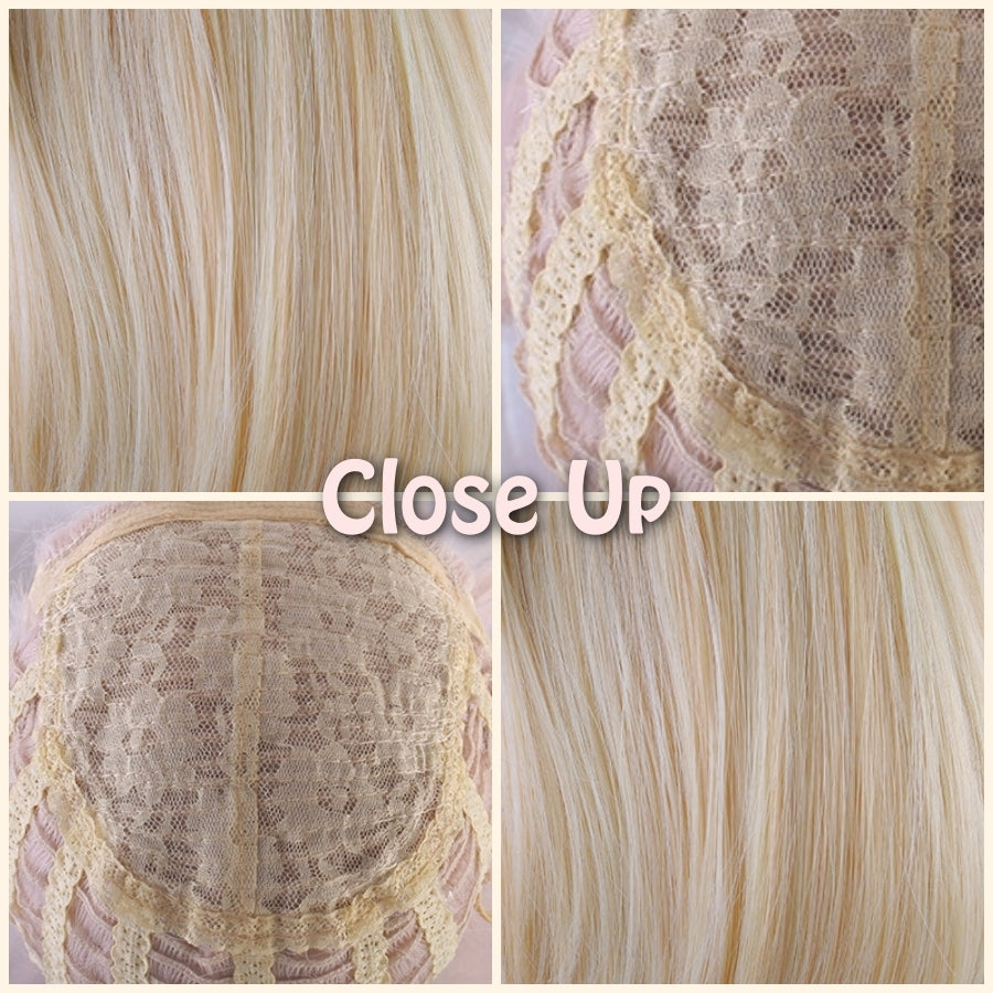 Lycoris Recoil- Peluca de cosplay Nishikigi Chisato (incluye cinta roja)