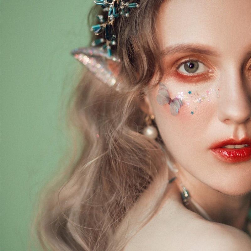 Glittery Cute Elf Ears 12cm (1 pair)