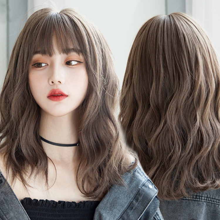 Hazel (Cabello Castaño Ondulado De Longitud Media 50cm) - Peluca Natural