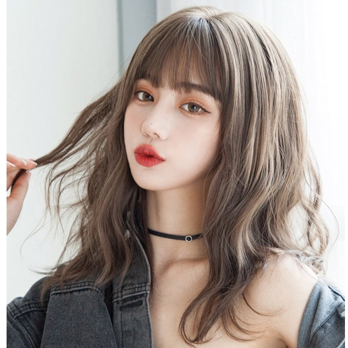 Hazel (Cabello Castaño Ondulado De Longitud Media 50cm) - Peluca Natural