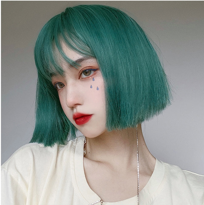 Noelle (verde azulado) - Peluca natural