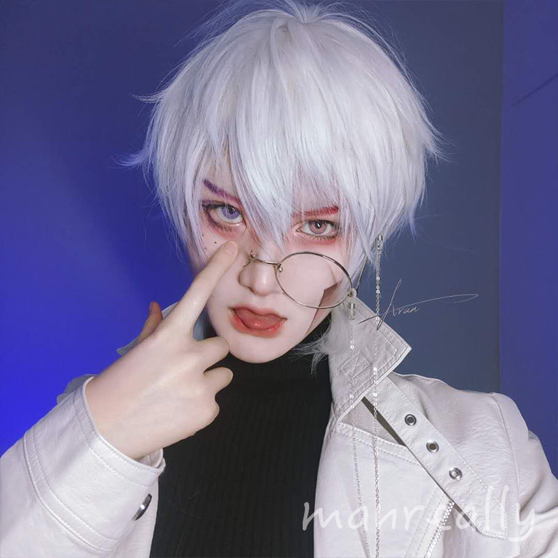 White wig shop male cosplay