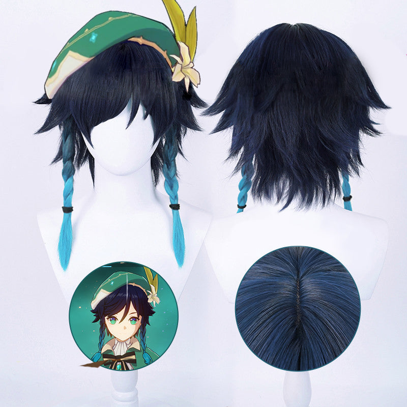 Genshin Impact - Venti Peluca de pelo cosplay de alta calidad