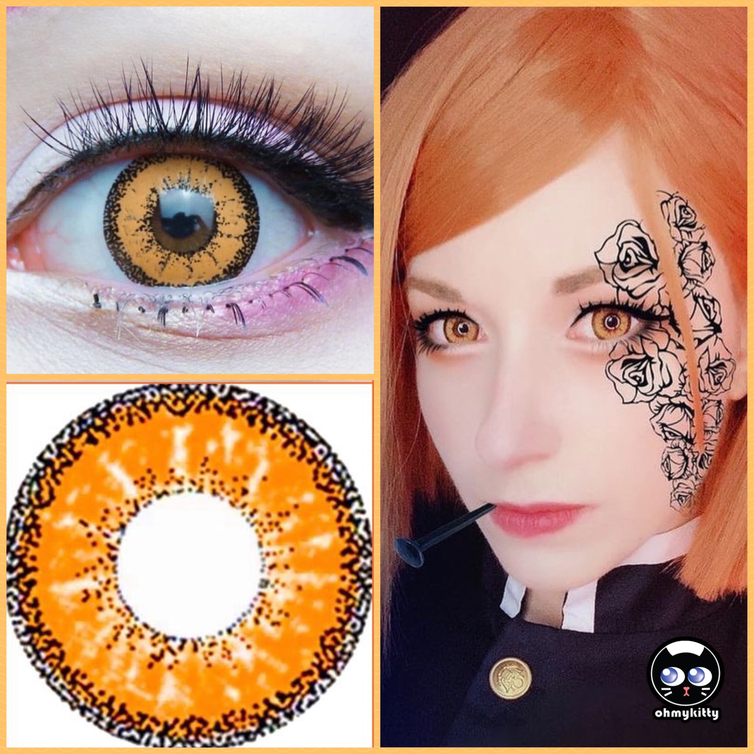 Vivid Brilliant Orange Cosplay Contacts