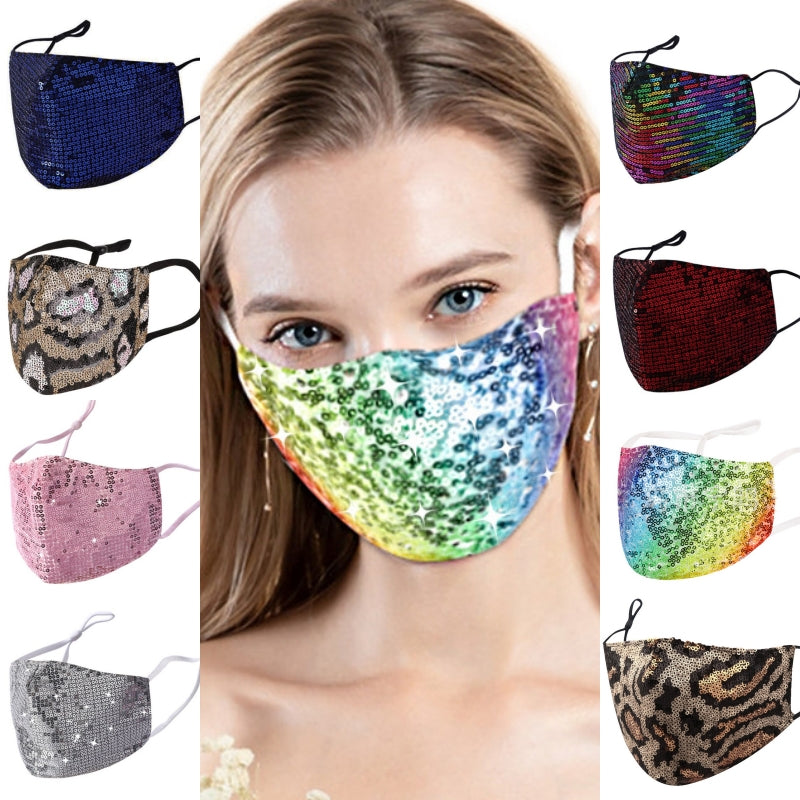 Soft Sequin Cotton Face Mask (Washable & Reusable)