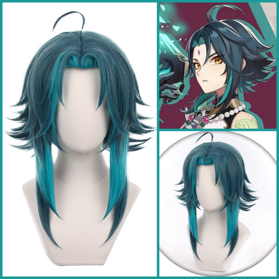 Impacto Genshin - Peluca de pelo Xiao Cosplay