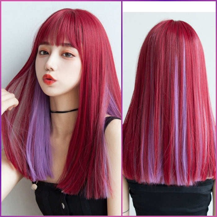 Blair (53cm Straight Red Underlight Violet Wig) - Lolita Wig