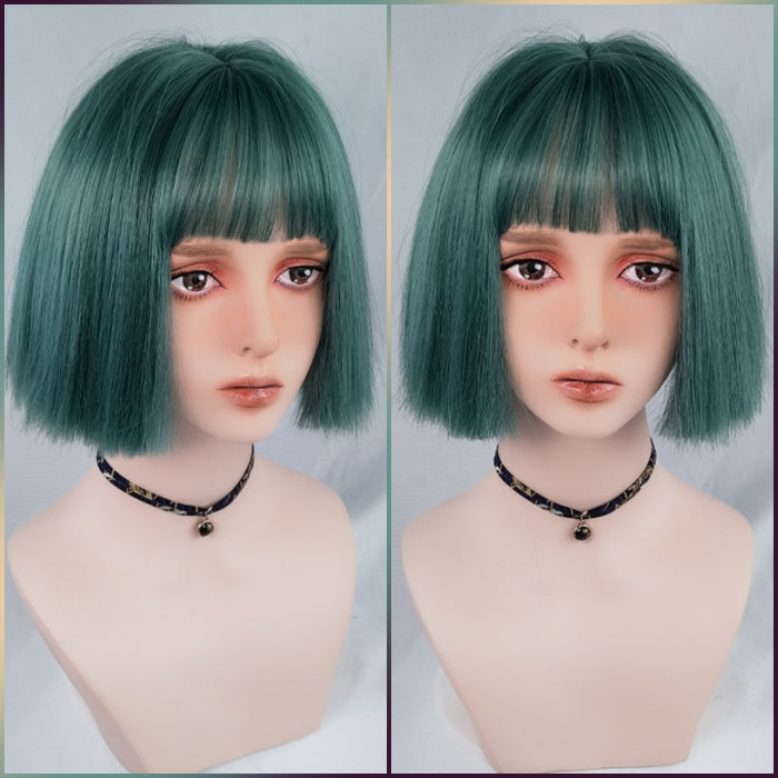 Noelle (verde azulado) - Peluca natural