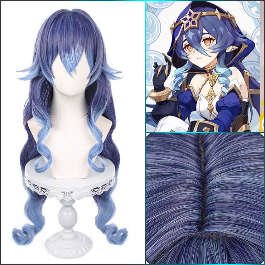 Genshin Impact - Peluca de pelo Layla Cosplay