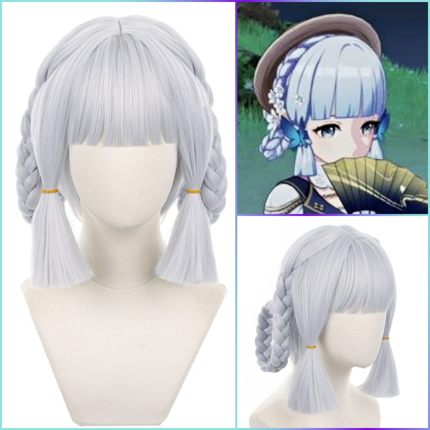 Genshin Impact - Peluca de pelo para cosplay Kamisato Ayaka Springbloom