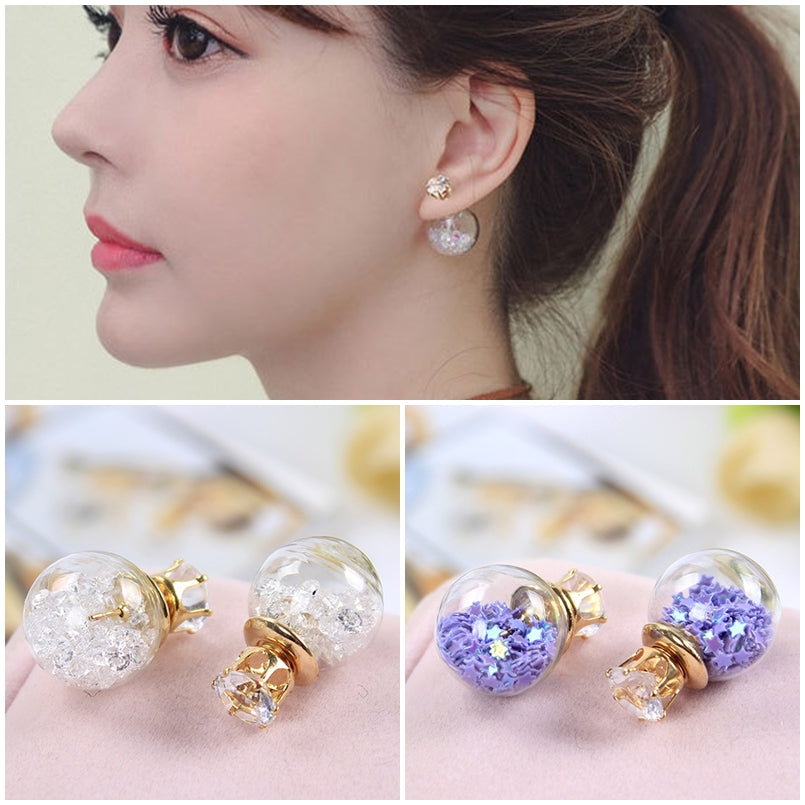 Crystal on sale ball earrings