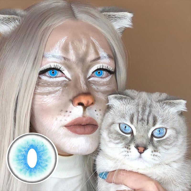 Blue Cat Cut Eyes Light Skin Tone's Code & Price - RblxTrade