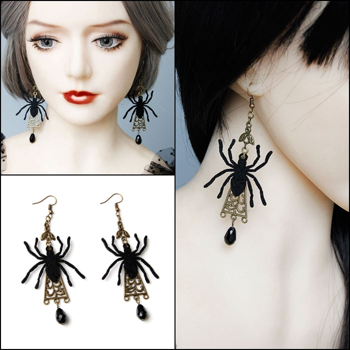 Pendientes colgantes de araña de Halloween
