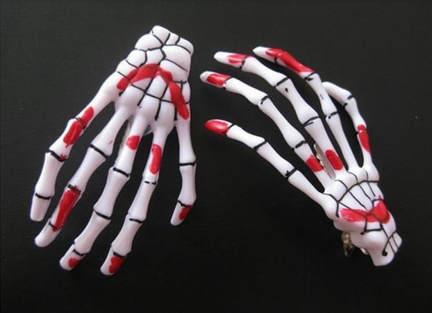 Harajuku Skeleton Hand Hair Clips (1 Piece) - Ohmykitty Online Store