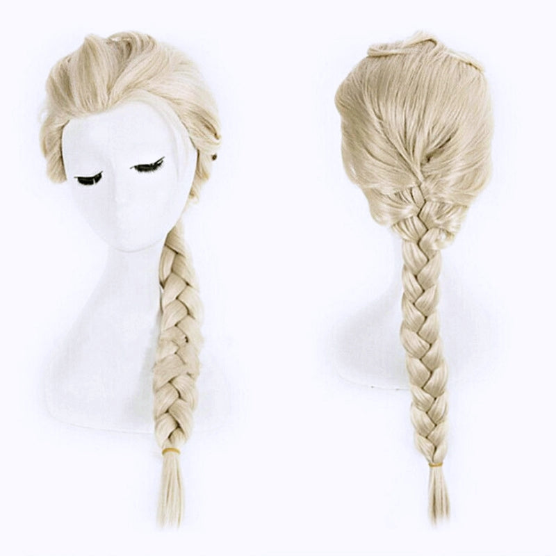 Peluca de pelo de cosplay para niños de Frozen Princess Elsa Premium