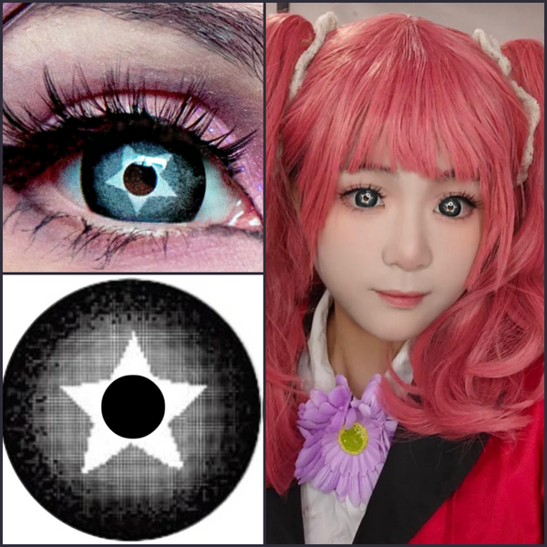 Stargazer 17mm Mini Sclera Lenses – Black with White Star Design