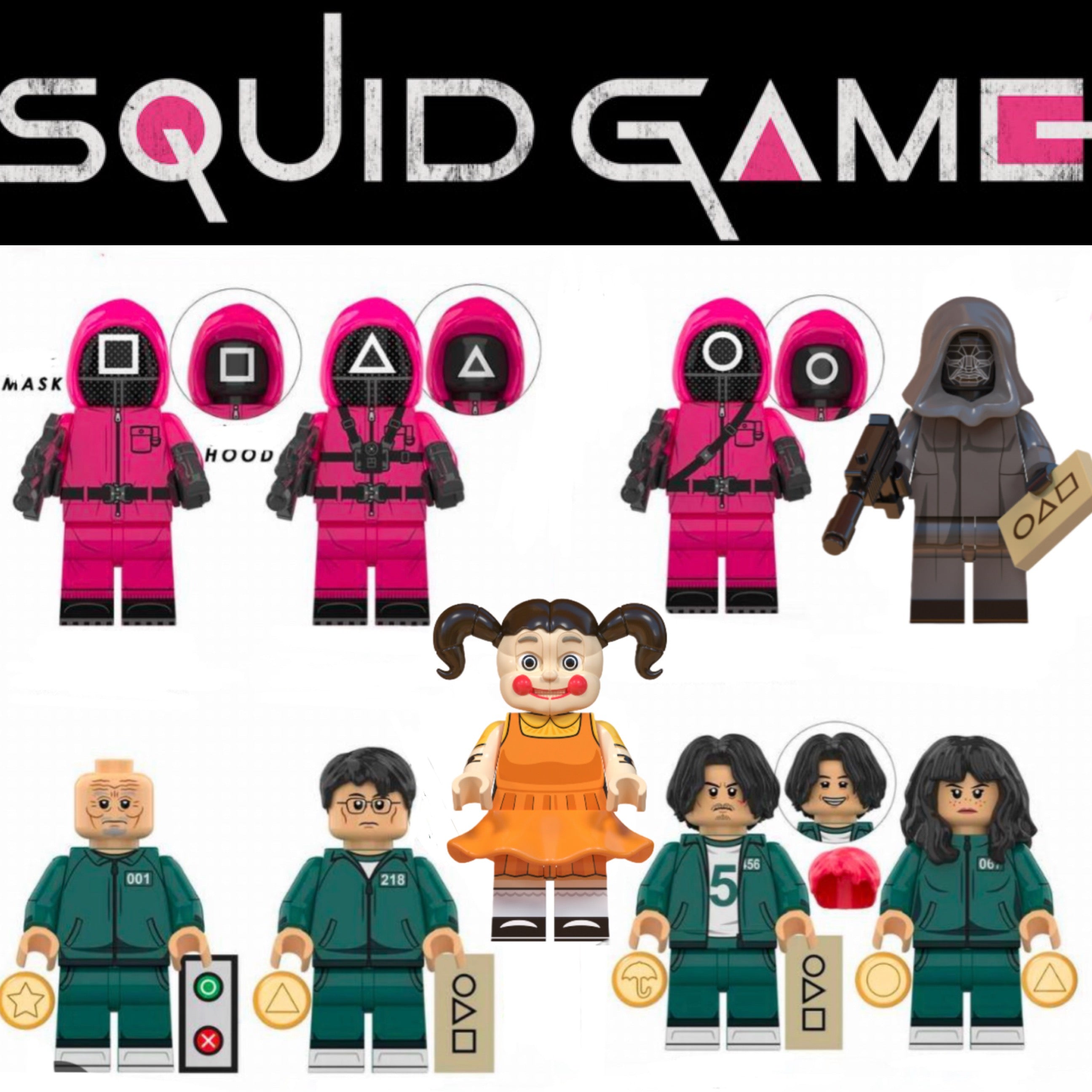 Squid Game Movie Netflix Minifigure Building Block Lego