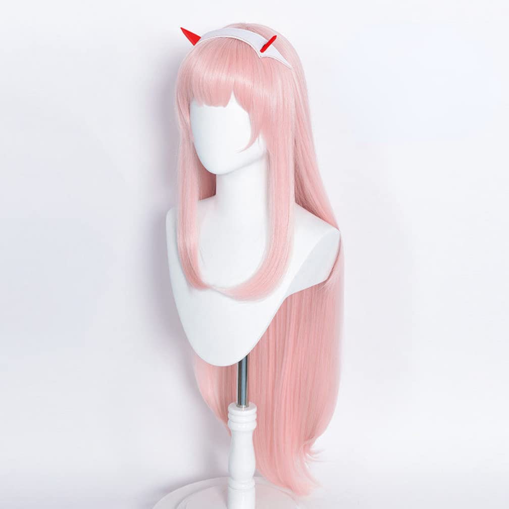 DARLING in the FRANXX 02  Zero Two with horns Cosplay Hair Wig