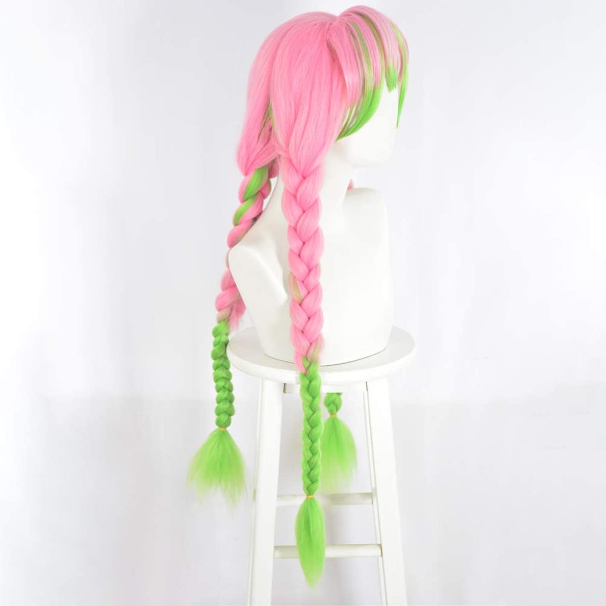 Demon Slayer- Mitsuri Kanroji Green Pink Cosplay Wig