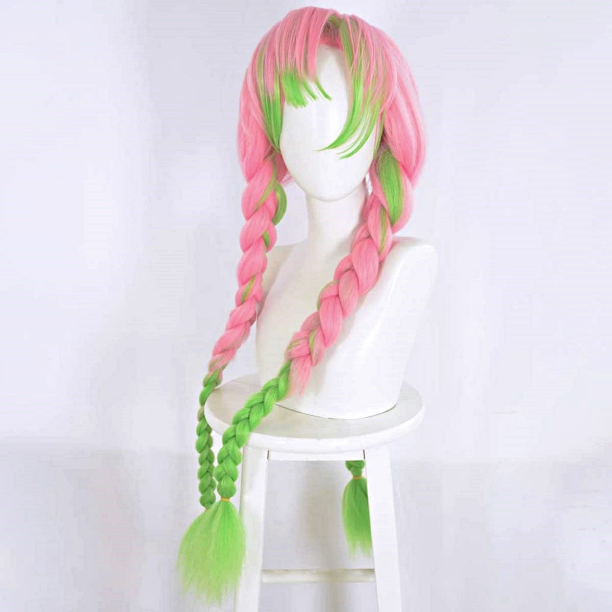 Demon Slayer- Mitsuri Kanroji Green Pink Cosplay Wig