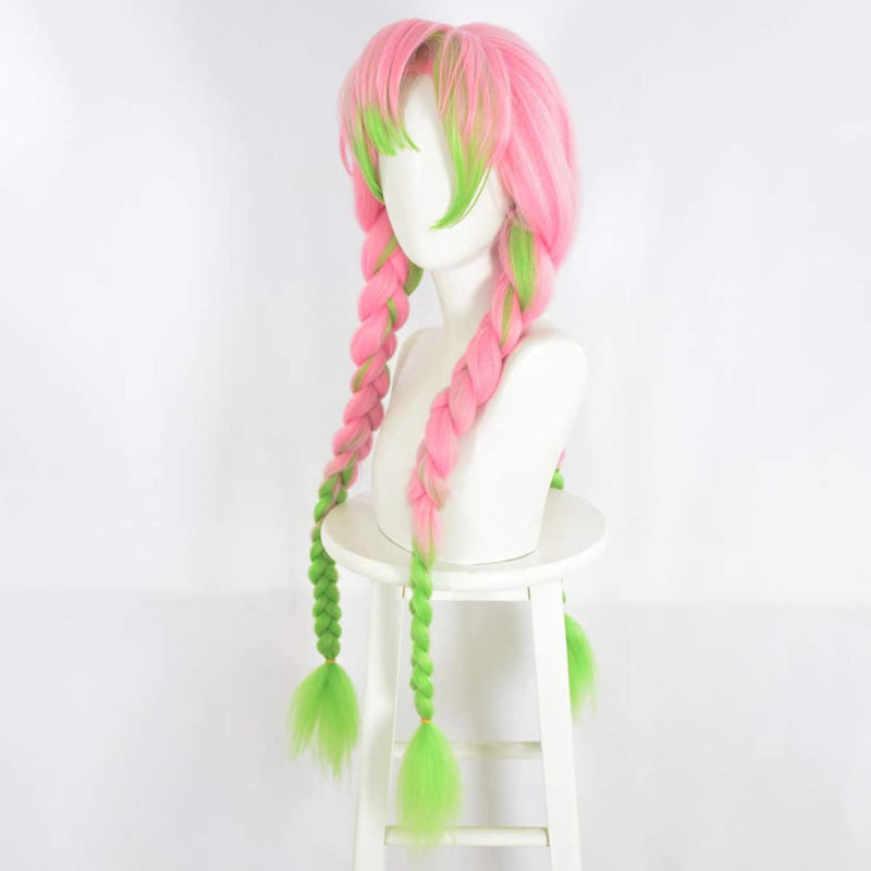 Demon Slayer- Mitsuri Kanroji Green Pink Cosplay Wig